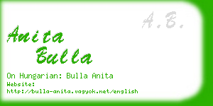 anita bulla business card